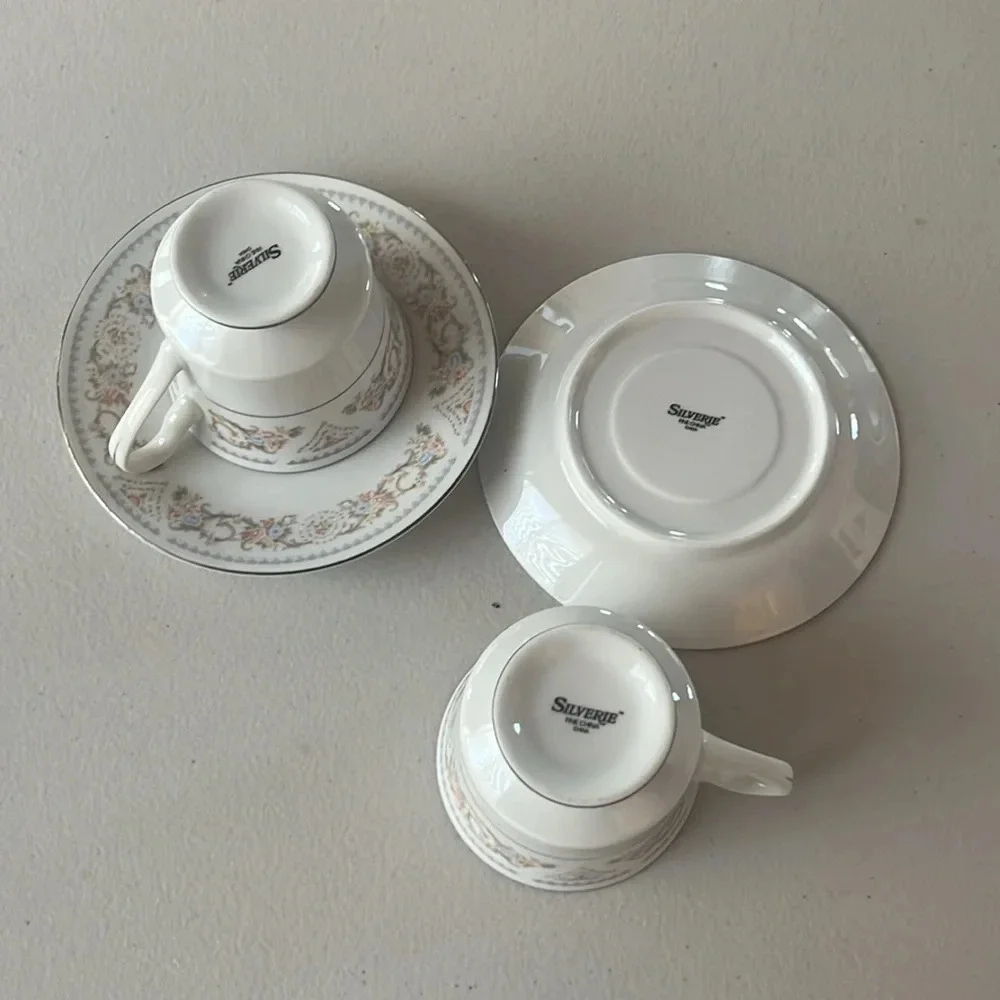 Vintage SILVERIE fine China cup and saucer 2pc set
